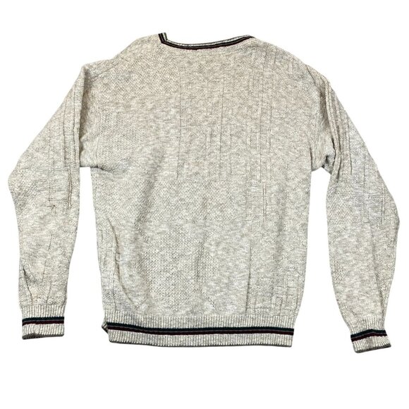 Carmel Mens Sweater Medium Pullover Knit Embroidered Vintage Golfer Argyle Beige - Picture 2 of 13